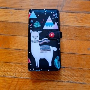 Shagwear Vegan Wallet Llama Alpaca Black - Brand New